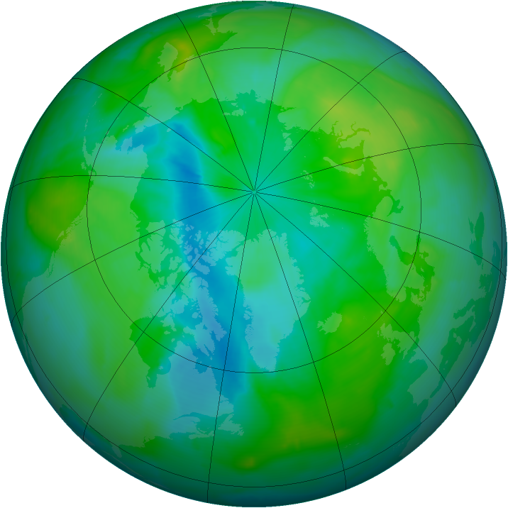 Arctic ozone map for 25 August 2010